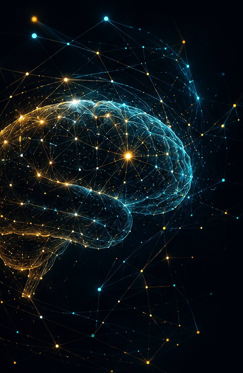 Rede neural em formato de cérebro